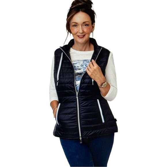 Gerry Weber  Quilted Padded Vest. Navy Blue - Picture 1 of 12